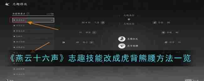 燕云十六声-虎背熊腰技能改造指南